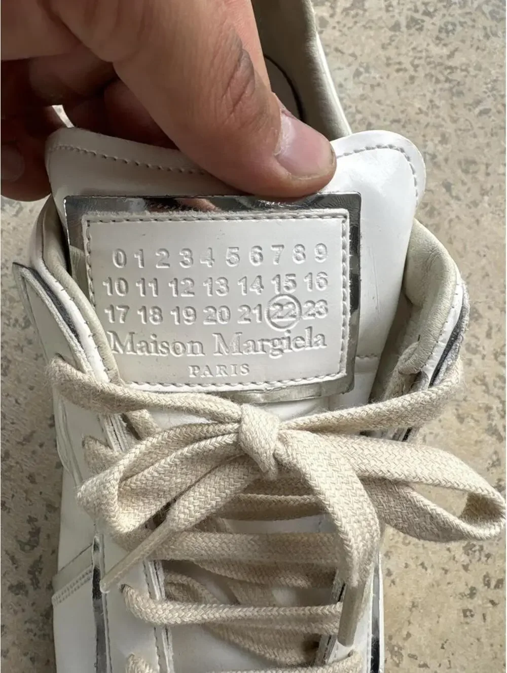 Maison Margiela Men's White and Silver Trainer